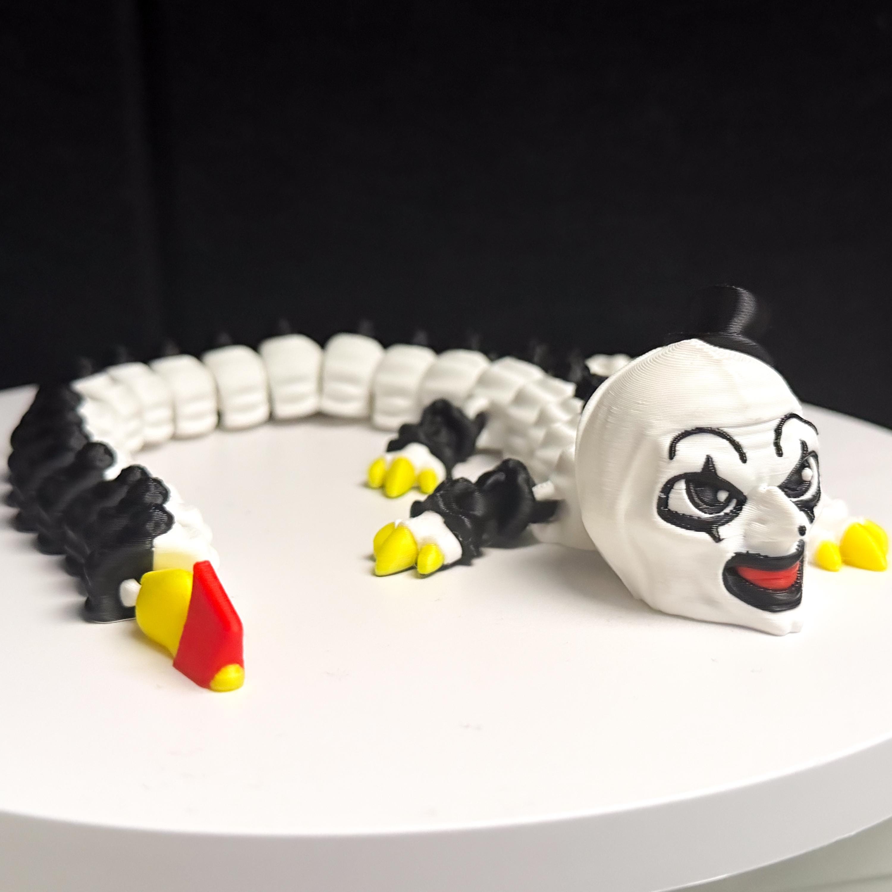 Art The Clown Dragon Snake Terrifier Inspired Flexi Toy Horror Figure