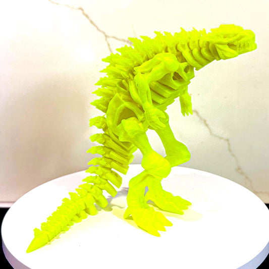 Fully Articulated Skeletonized Godzilla Icey Bright Vibrant Blue Figure | Poseable Moving Handmade Titan Toy | Skeleton Kaiju | Perfect Gift