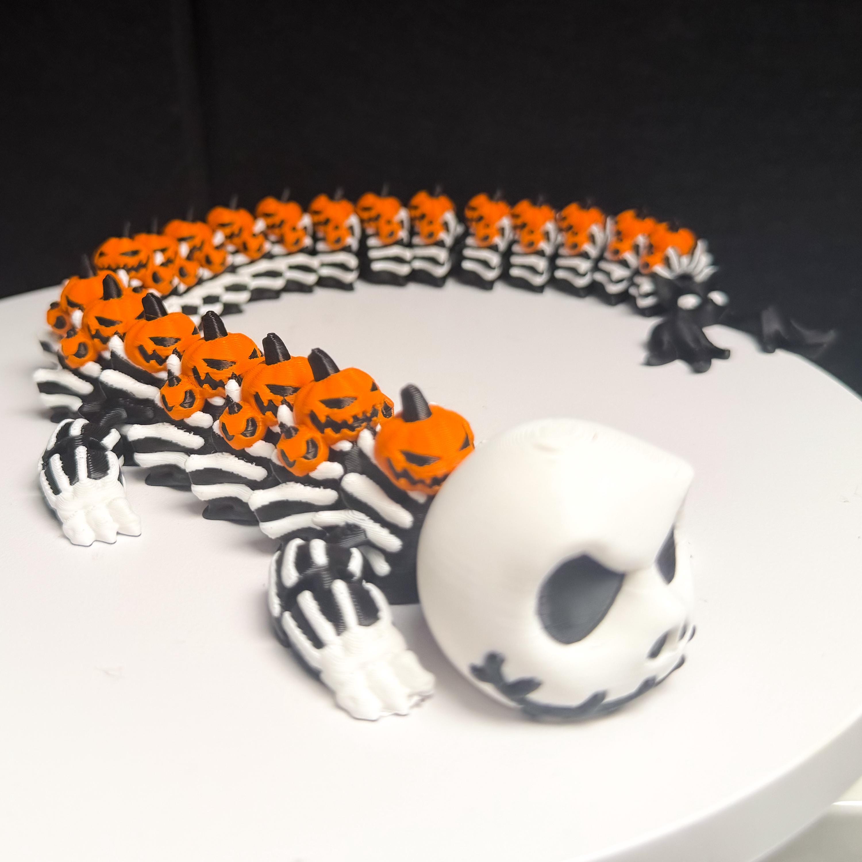Jack Skellington Pumpkin Snake Flexi Halloween Dragon Toy Nightmare Before Christmas