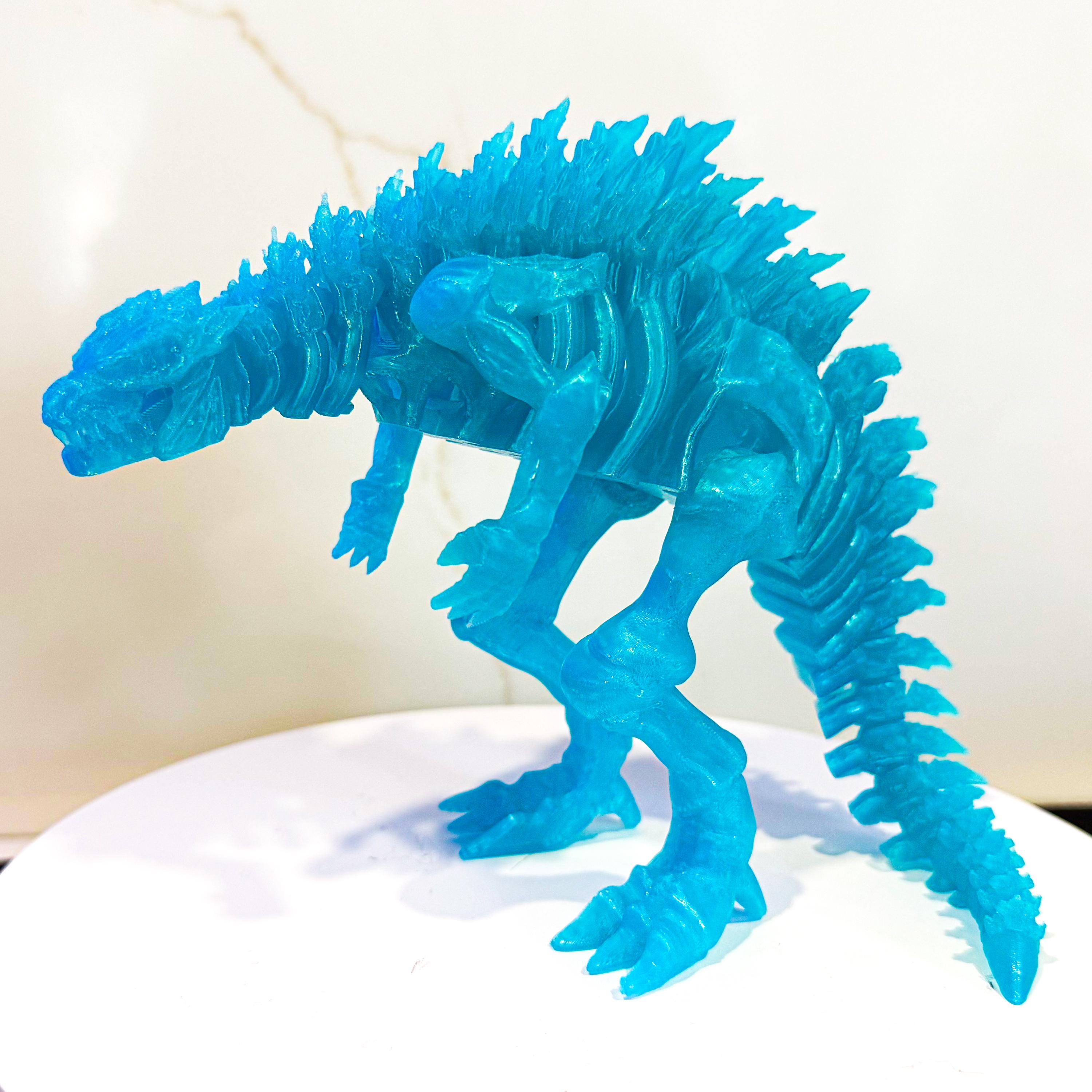 Fully Articulated Skeletonized Godzilla Icey Blue Kaiju