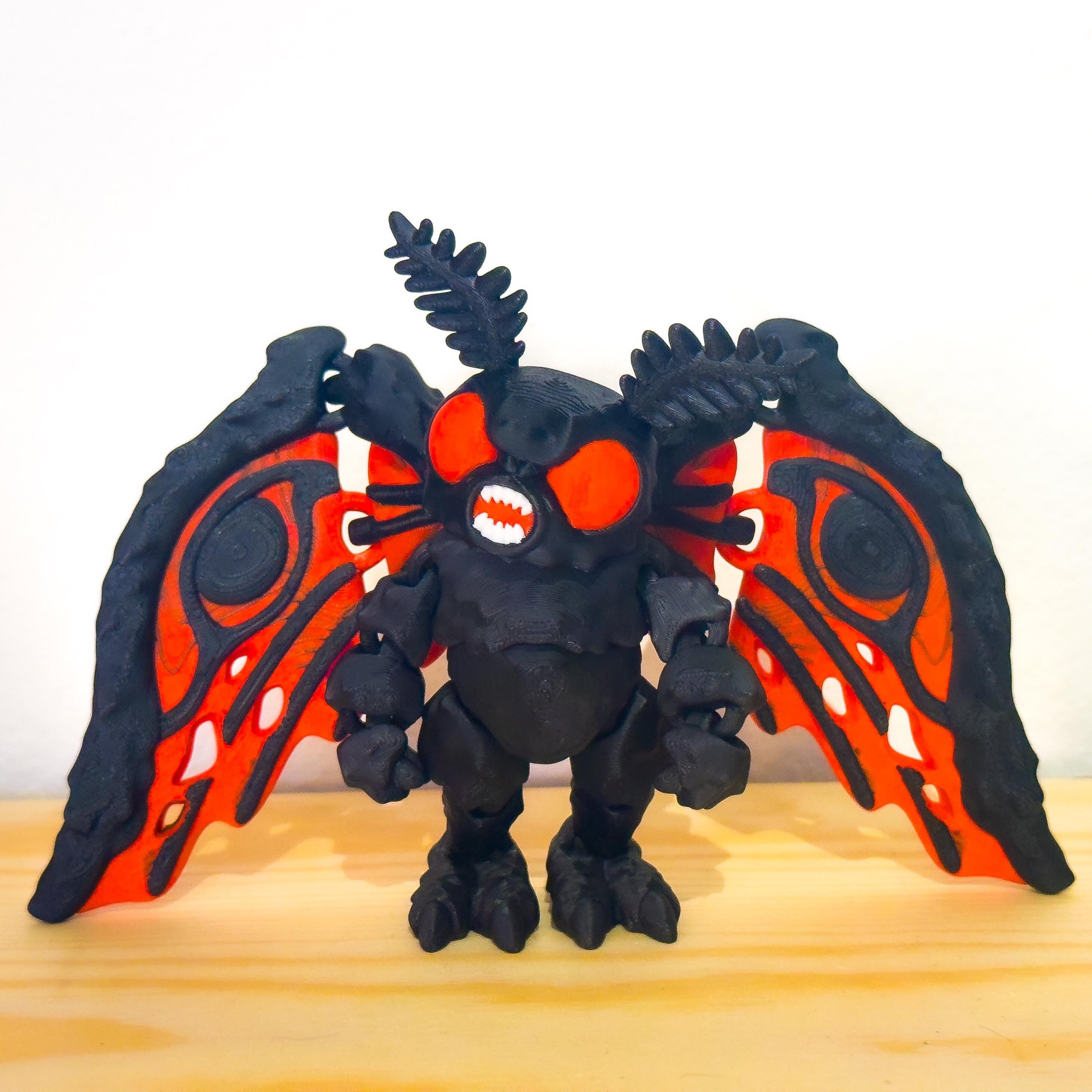 Fully Articulated Mothman Flexible Toy | Posable Horror Figure | Handmade Mythical Cryptid Collectible for Monster & Urban Legend Fans