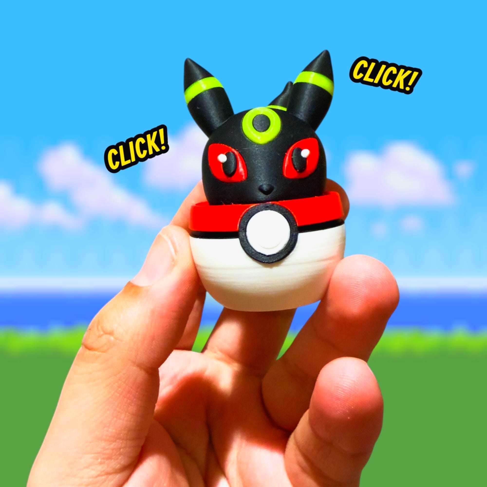 Umbreon Eevee Poke Clicky Fidget Pocket Monsters Toy Satisfying Calming Clicker Video Game Trading Card Desk Prop Eeveelution Stress Relief