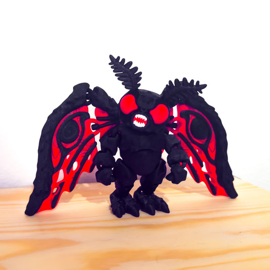 Fully Articulated Mothman Flexible Toy | Posable Horror Figure | Handmade Mythical Cryptid Collectible for Monster & Urban Legend Fans