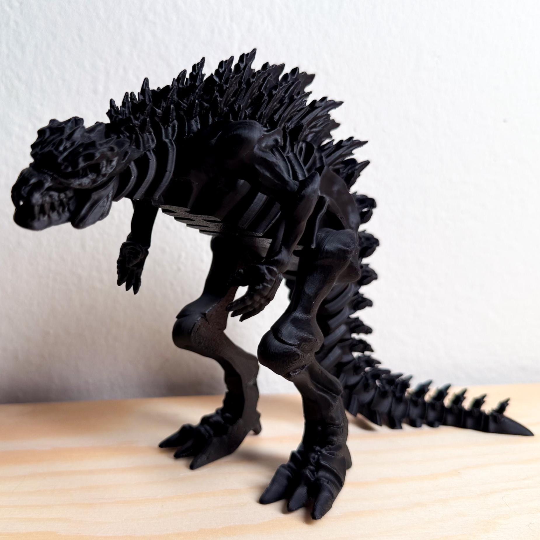 Fully Articulated Skeletonized Godzilla Figure Bone Fossil Multi Color Posable Toy