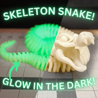 Fully Articulated Skeletonized Snake Play Figure Glow In The Dark Posable Moving Horror Bones Toy Unique Reptile Creature Collectible Fans