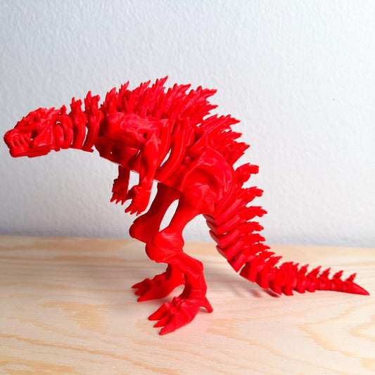 Fire Red Fully Articulated Skeletonized Godzilla Figure Bone Fossil 3D | Posable Moving Handmade Titan Bones Toy | Skeleton Kaiju Monster