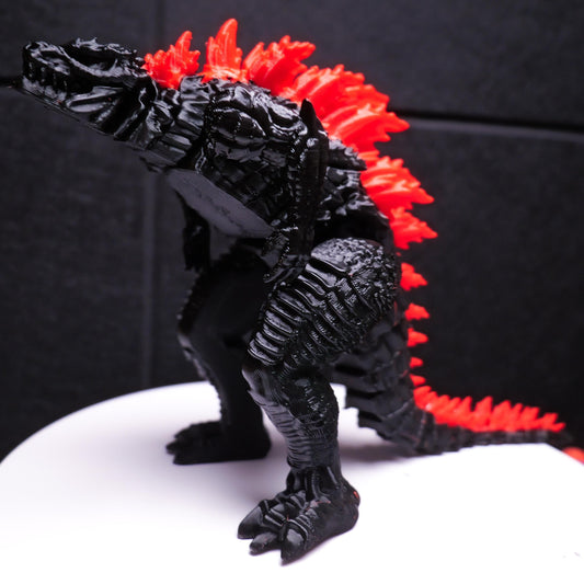 Fully Articulated Godzilla Evil Bright Red Figure 11 Inches! | Poseable Moving Handmade Kaiju Toy Flexible Limbs | Gift for Monster Fans