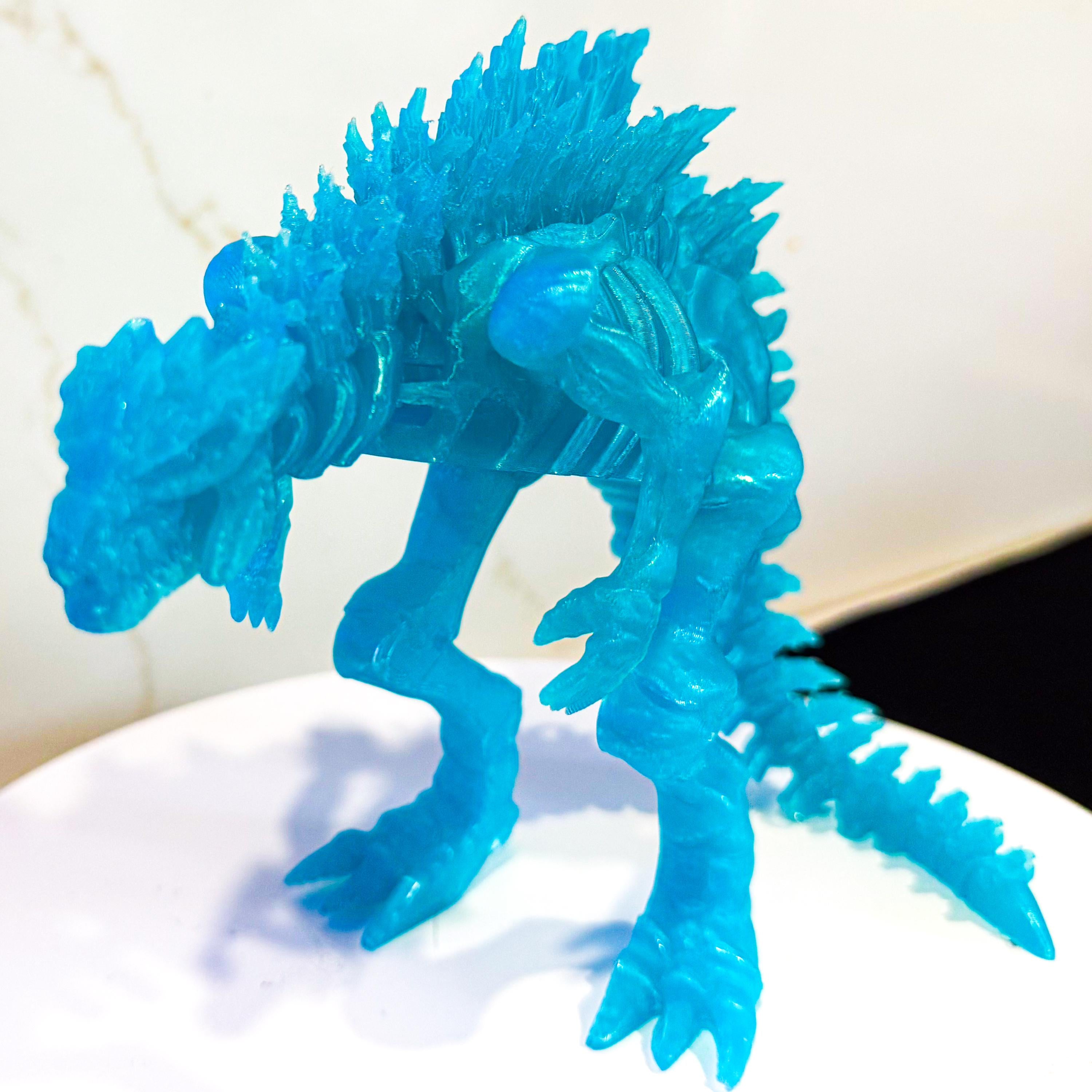 Fully Articulated Skeletonized Godzilla Icey Blue Kaiju