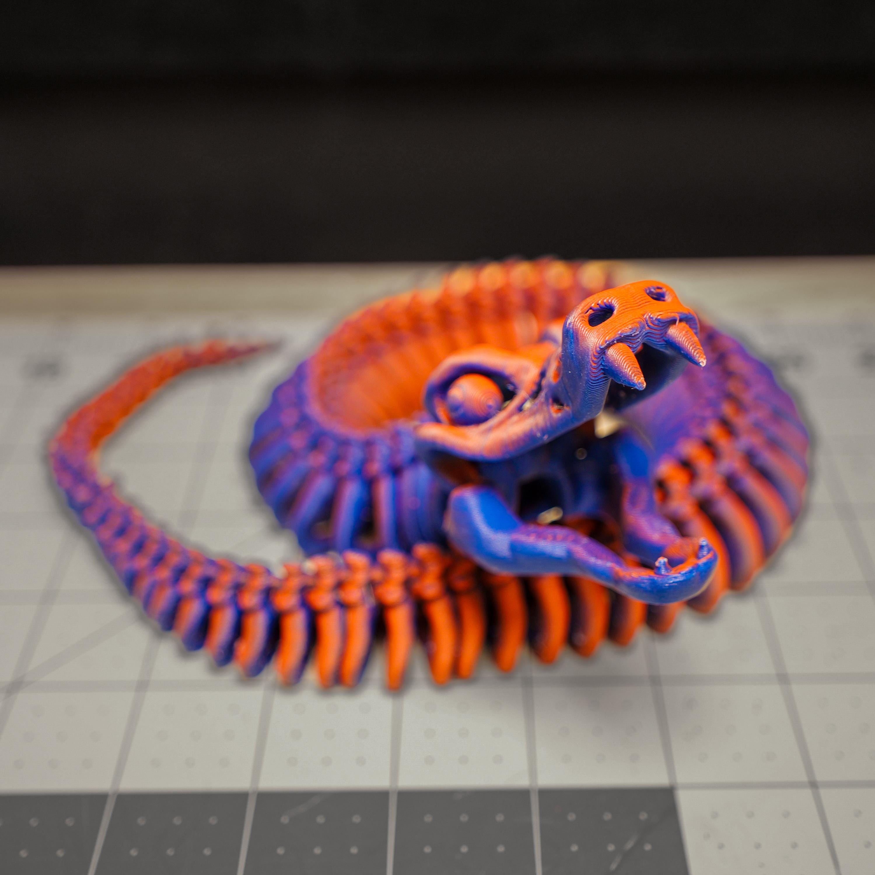 Fully Articulated Skeletonized 3D Effect Snake Fossil Toy