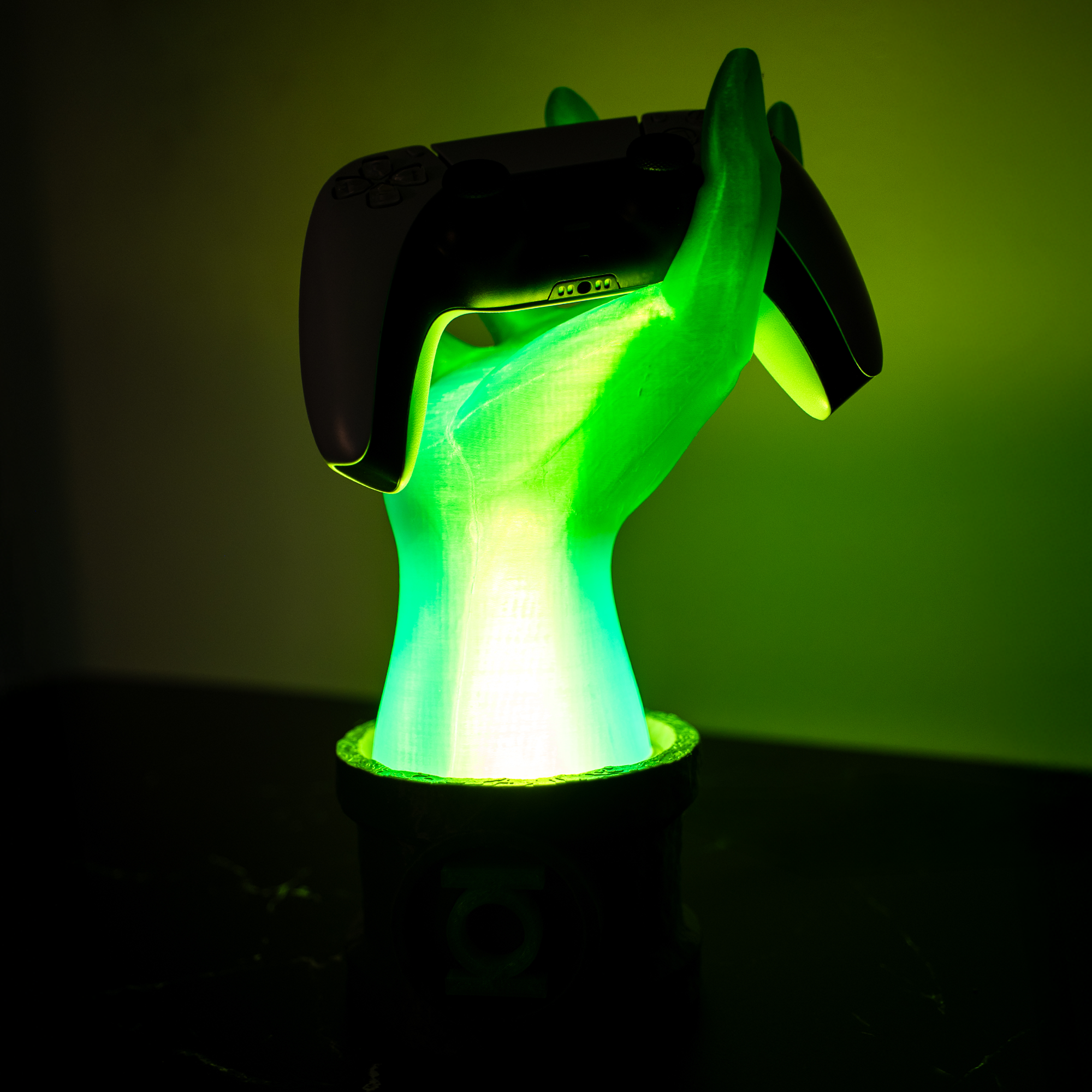 Green Lantern Transparent Light Up Superhero Arm Hand Controller Stand
