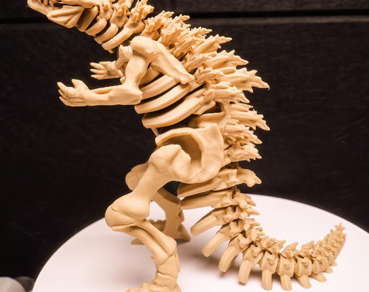 Fully Articulated Skeletonized Godzilla Figure | Poseable Moving Handmade Titan Bones Toy | Skeleton Kaiju | Perfect Gift for Monster Fans