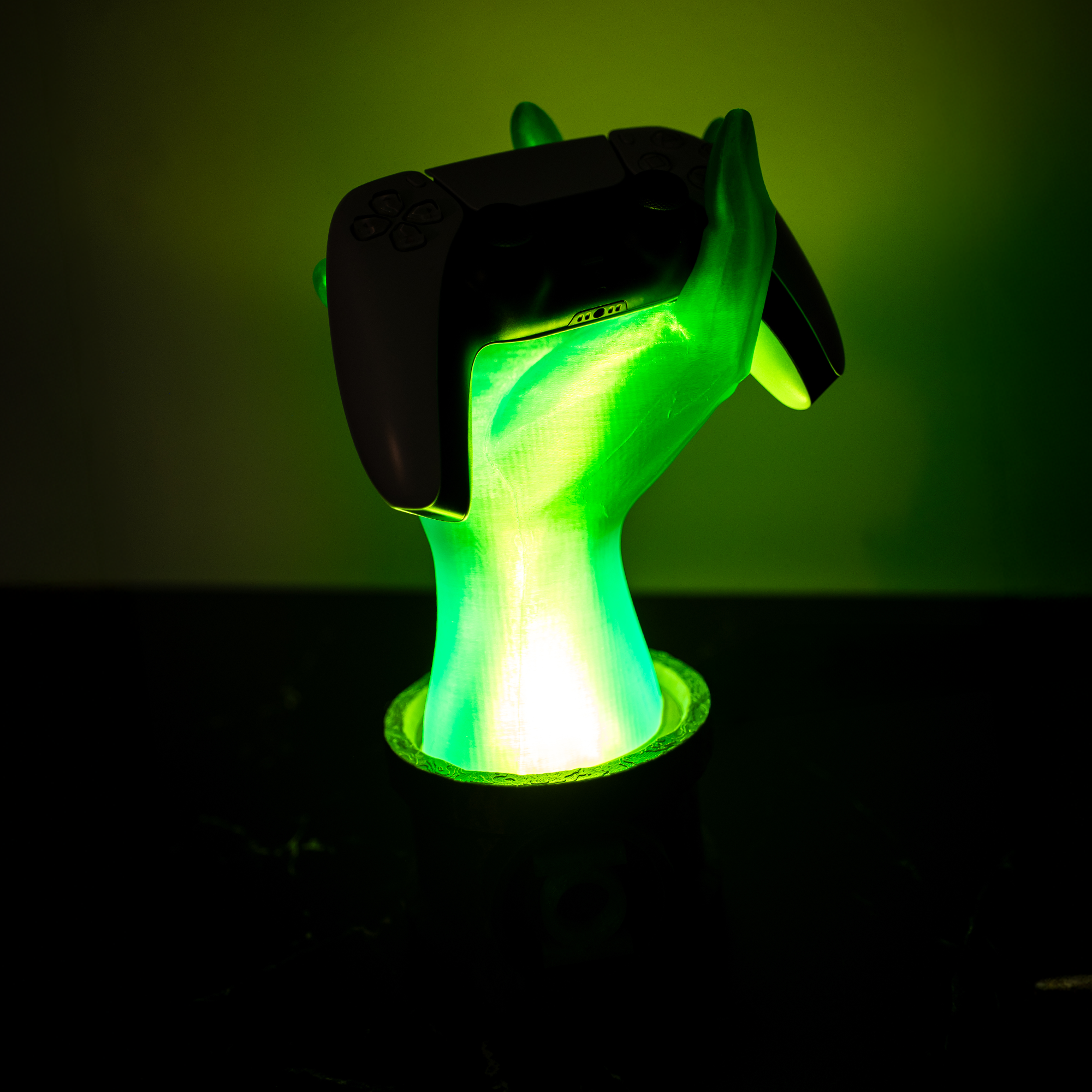 Green Lantern Transparent Light Up Superhero Arm Hand Controller Stand