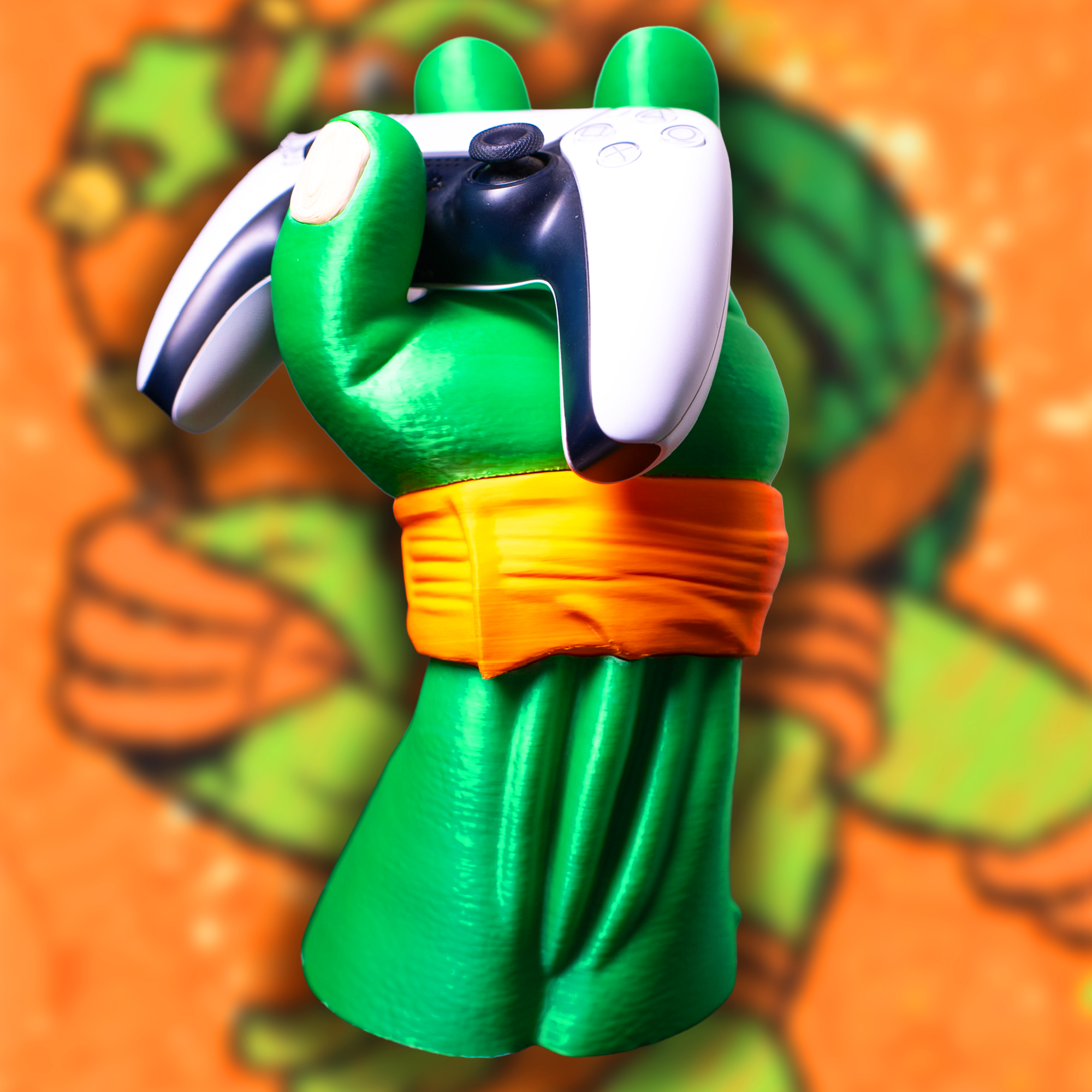 TMNT Michelangelo Teenage Mutant Ninja Turtles Arm Hand Controller & Headphone Stand